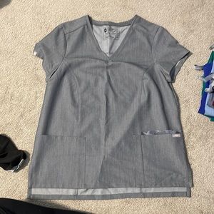 FIGS XS Scrub Top with Camo Detail